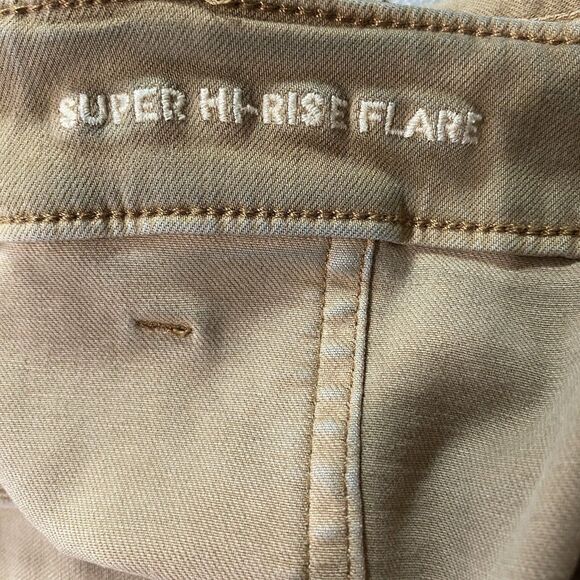 AMERICAN EAGLE Pants Super High Rise Flare Stretch Womens 22 Long Tall Tan Khaki - Picture 10 of 14